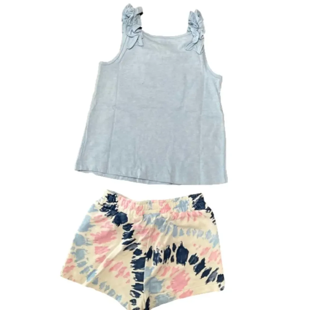 Lucky Brand Girls Short Outfits 4 Piece Sets Blue Pink Size 5 NEW